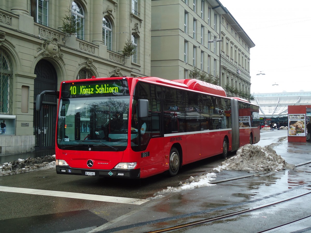 (131'365) - Bernmobil, Bern - Nr. 861/BE 671'861 - Mercedes am 7. Dezember 2010 beim Bahnhof Bern