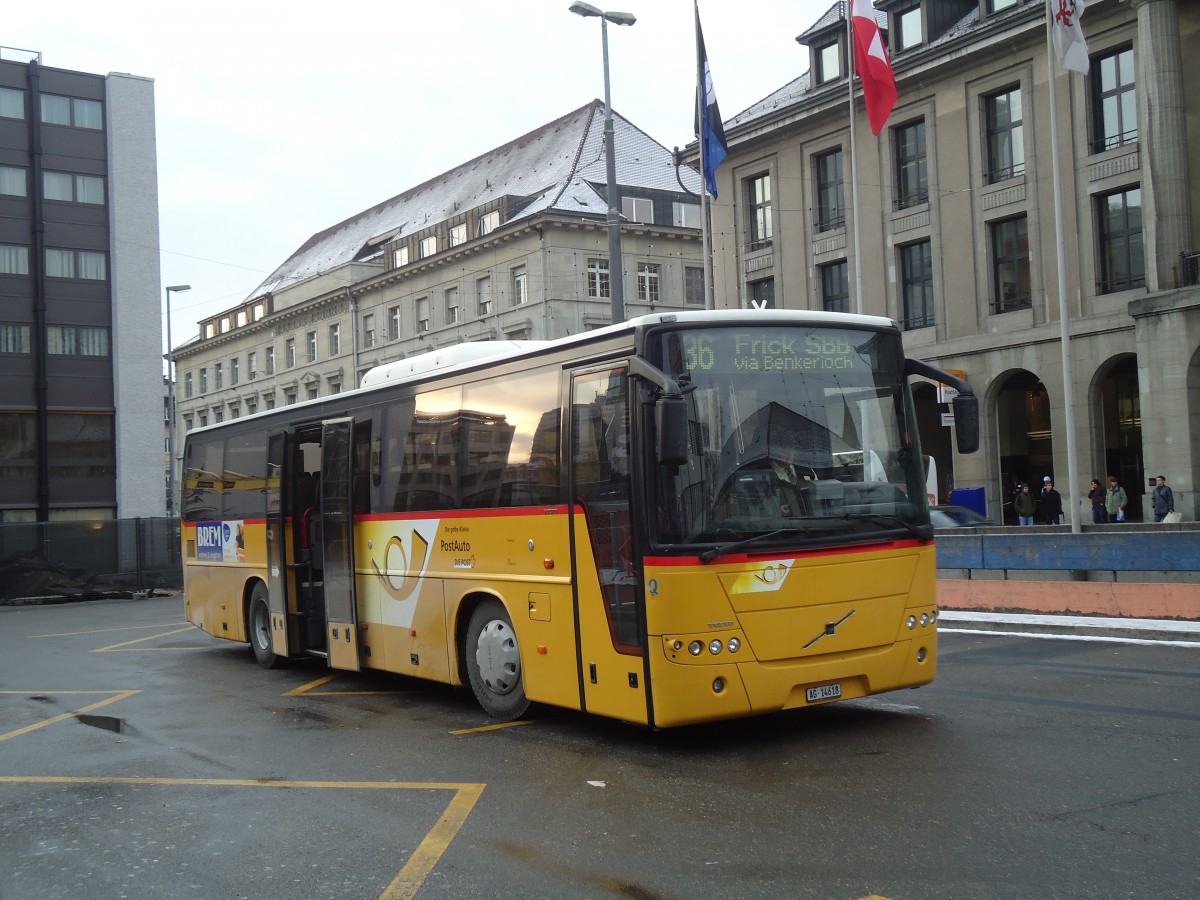 (131'624) - Brem, Wlflinswil - AG 14'618 - Volvo am 15. Dezember 2010 beim Bahnhof Aarau