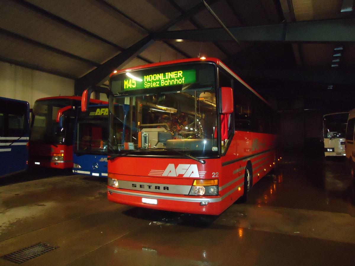 (131'633) - AFA Adelboden - Nr. 22/BE 26'708 - Setra (ex Nr. 8) am 18. Dezember 2010 im Autobahnhof Adelboden