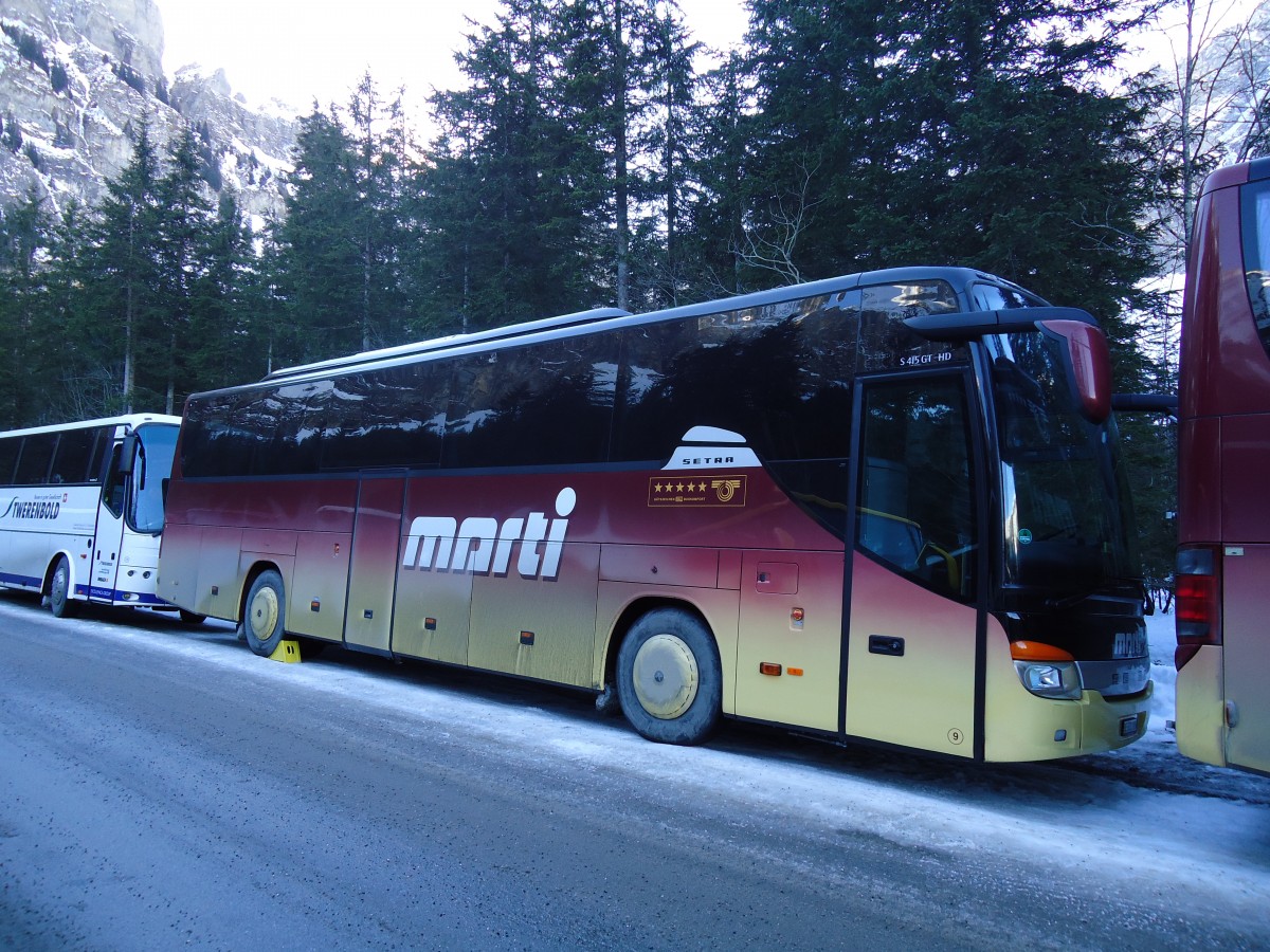 (132'111) - Marti, Kallnach - Nr. 9/BE 572'209 - Setra am 8. Januar 2011 in Adelboden, Unter dem Birg