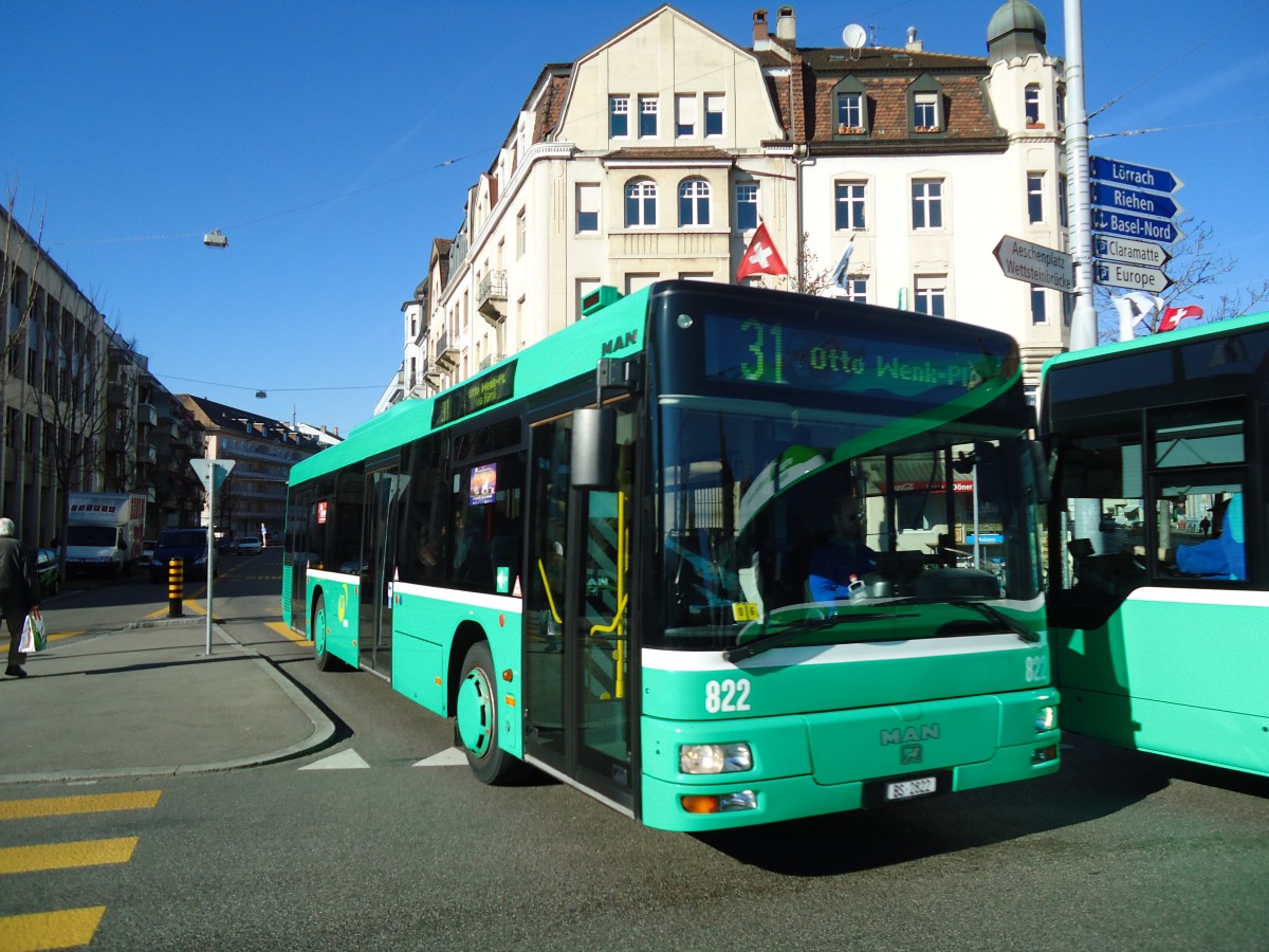 (132'555) - BVB Basel - Nr. 822/BS 2822 - MAN am 7. Februar 2011 in Basel, Wettsteinplatz