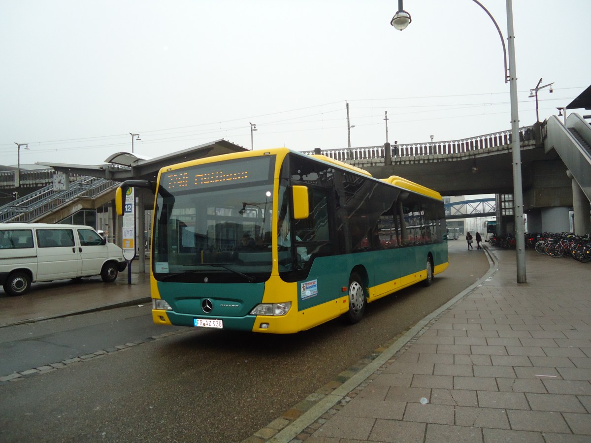 (132'645) - Freiburger-Reisedienst, Freiburg - FR-AZ 938 - Mercedes am 21. Februar 2011 beim Bahnhof Freiburg