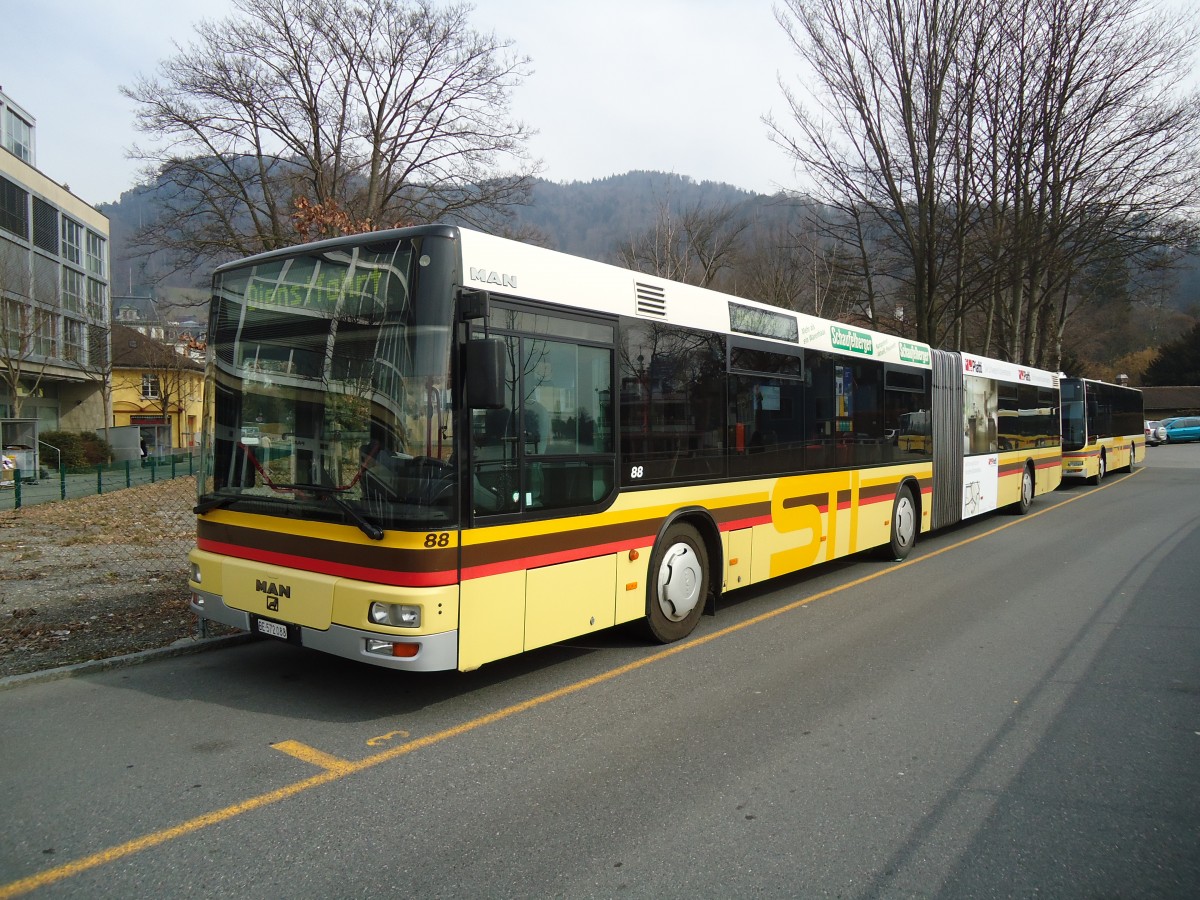 (132'663) - STI Thun - Nr. 88/BE 572'088 - MAN am 4. Mrz 2011 bei der Schifflndte Thun