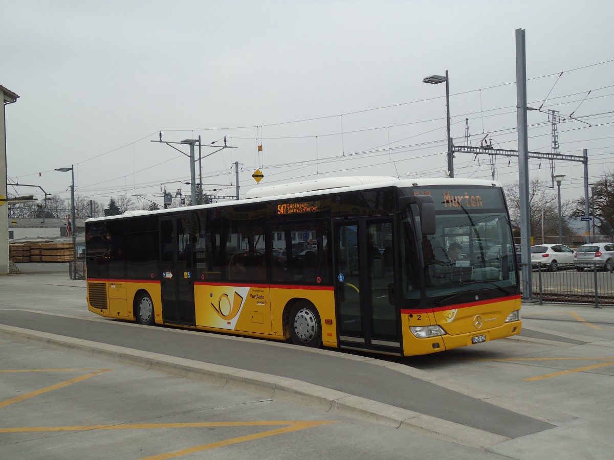 (132'724) - Klopfstein, Laupen - Nr. 2/BE 652'122 - Mercedes am 7. Mrz 2011 beim Bahnhof Ddingen