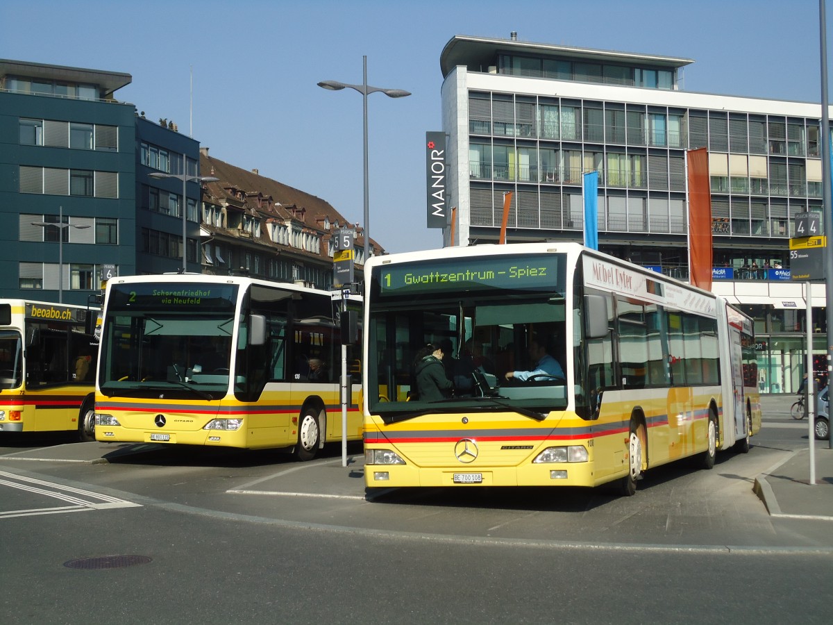 (132'766) - STI Thun - Nr. 108/BE 700'108 - Mercedes am 8. Mrz 2011 beim Bahnhof Thun