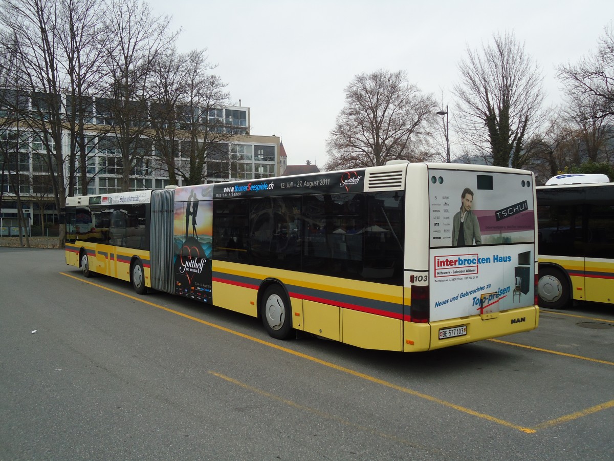 (133'071) - STI Thun - Nr. 103/BE 577'103 - MAN am 13. M�rz 2011 bei der Schiffl�ndte Thun