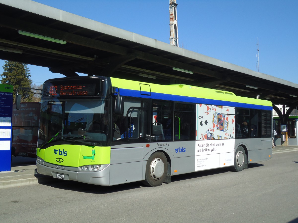 (133'146) - Busland, Burgdorf - Nr. 14/BE 619'156 - Solaris am 21. M�rz 2011 beim Bahnhof Burgdorf