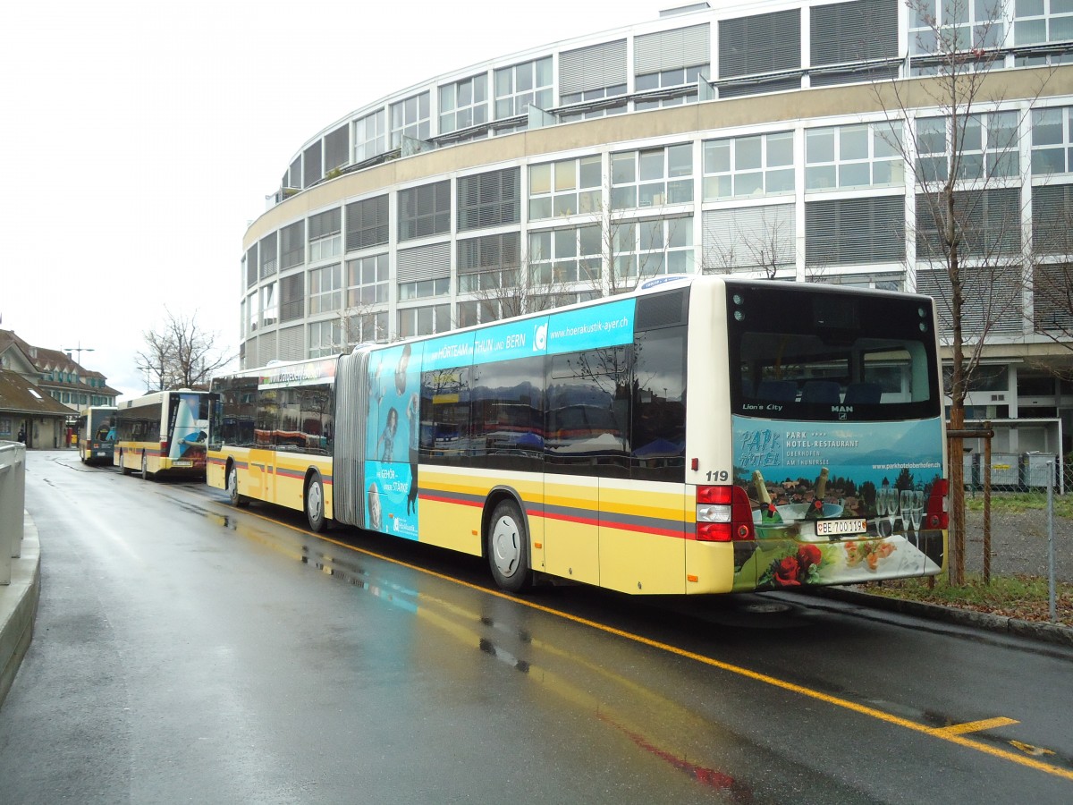 (133'200) - STI Thun - Nr. 119/BE 700'119 - MAN am 4. April 2011 bei der Schiffl�ndte Thun