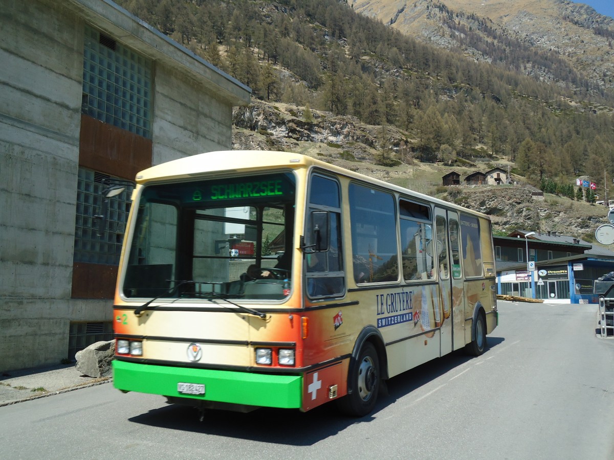 (133'387) - OBZ Zermatt - Nr. 2/VS 182'427 - Vetter (ex Nr. 4) am 22. April 2011 in Zermatt, Spiss