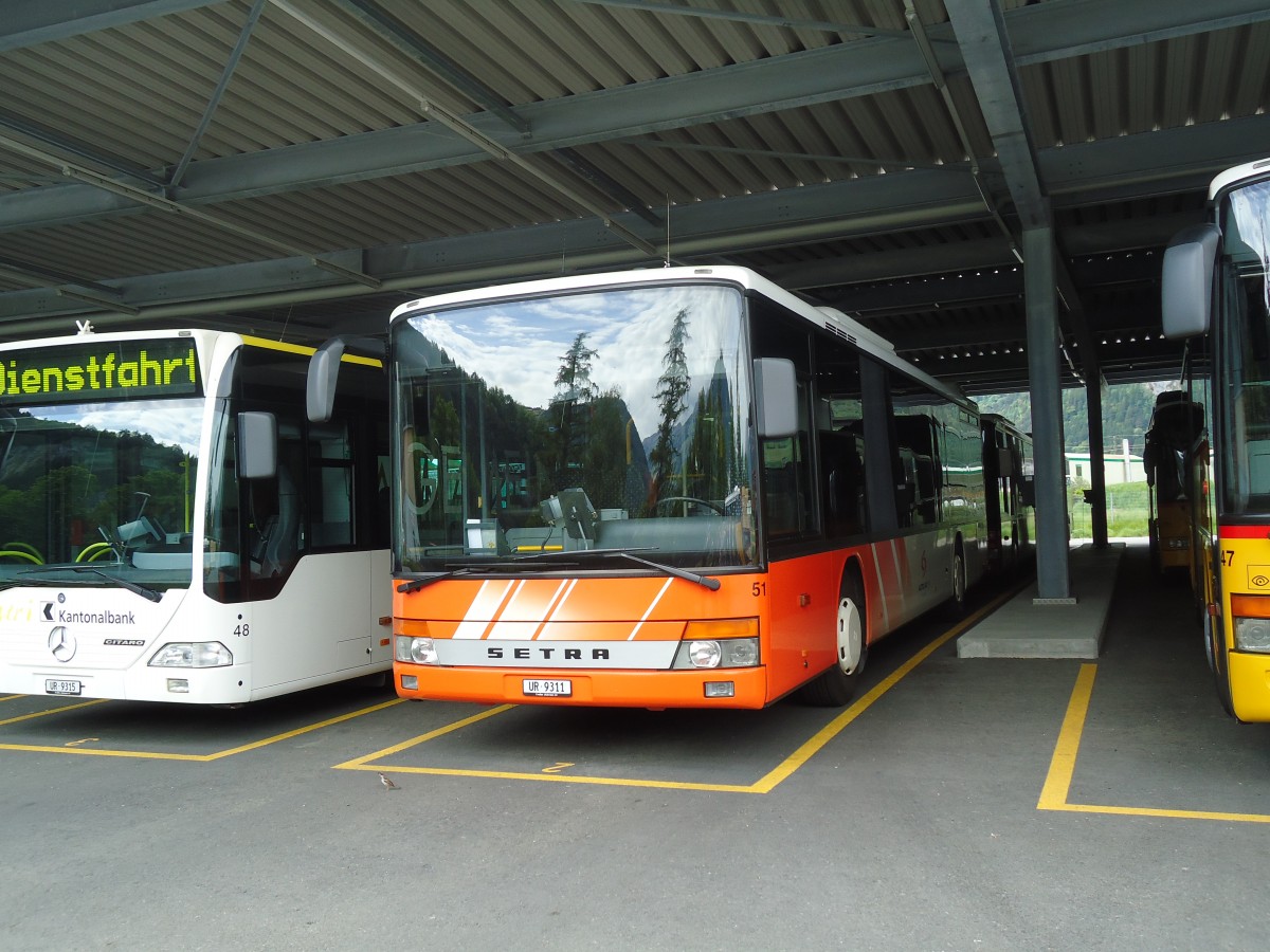 (133'628) - AAGU Altdorf - Nr. 51/UR 9311 - Setra am 14. Mai 2011 in Schattdorf, Garage