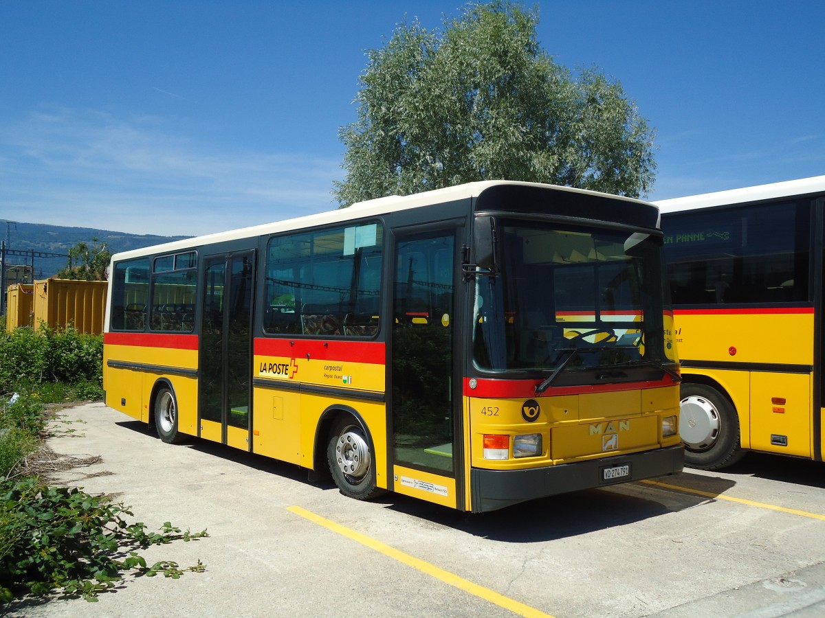 (133'909) - CarPostal Ouest - VD 274'791 - MAN/Hess (ex PostAuto Bern Nr. 452; ex Trachsel, Hasle-R�egsau; ex Loosli, Wyssachen) am 29. Mai 2011 in Yverdon, Garage