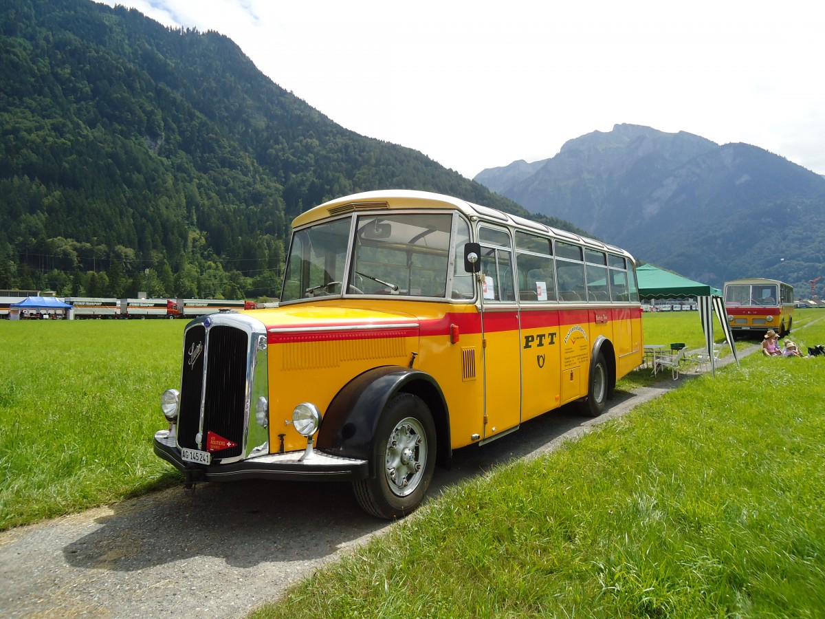 (134'413) - Wegm�ller, Gipf-Oberfrick - AG 145'241 - Saurer/Lauber (ex Pause, Horgen; ex Kenzelmann, Zeneggen) am 25. Juni 2011 in Interlaken, Flugplatz