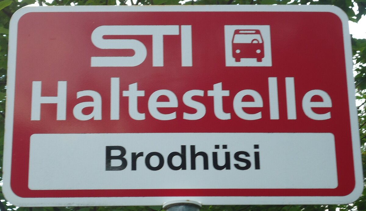 (134'644) - STI-Haltestellenschild - Brodh�si, Brodh�si - am 2. Juli 2011