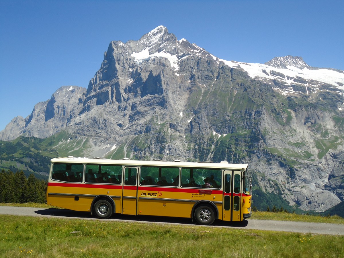 (134'730) - AVG Meiringen - Nr. 74/BE 607'481 - Saurer/R&J (ex P 24'357) am 3. Juli 2011 auf der Strasse Waldspitz-Grindelwald