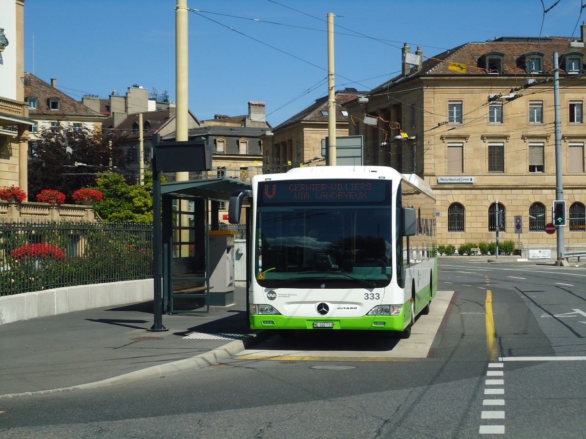 (135'036) - TRN La Chaux-de-Fonds - Nr. 333/NE 102'733 - Mercedes am 11. Juli 2011 in Neuchtel, Place Pury