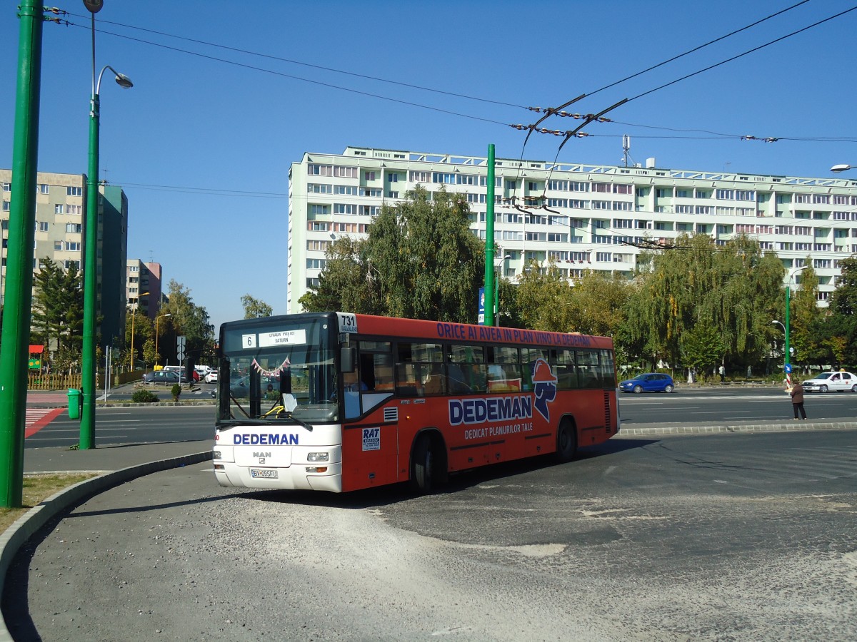 (136'474) - RAT Brasov - Nr. 731/BV 09 SFU - MAN am 5. Oktober 2011 in Brasov, Saturn