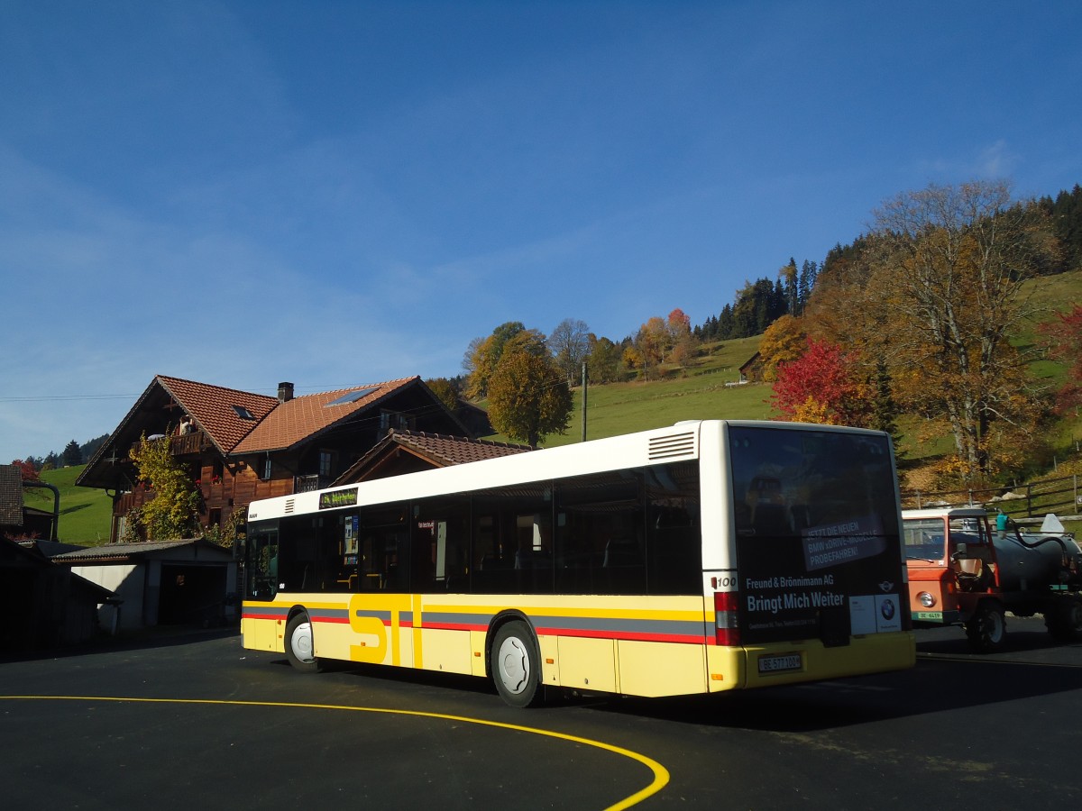 (136'699) - STI Thun - Nr. 100/BE 577'100 - MAN am 31. Oktober 2011 in Schanden, S�ge
