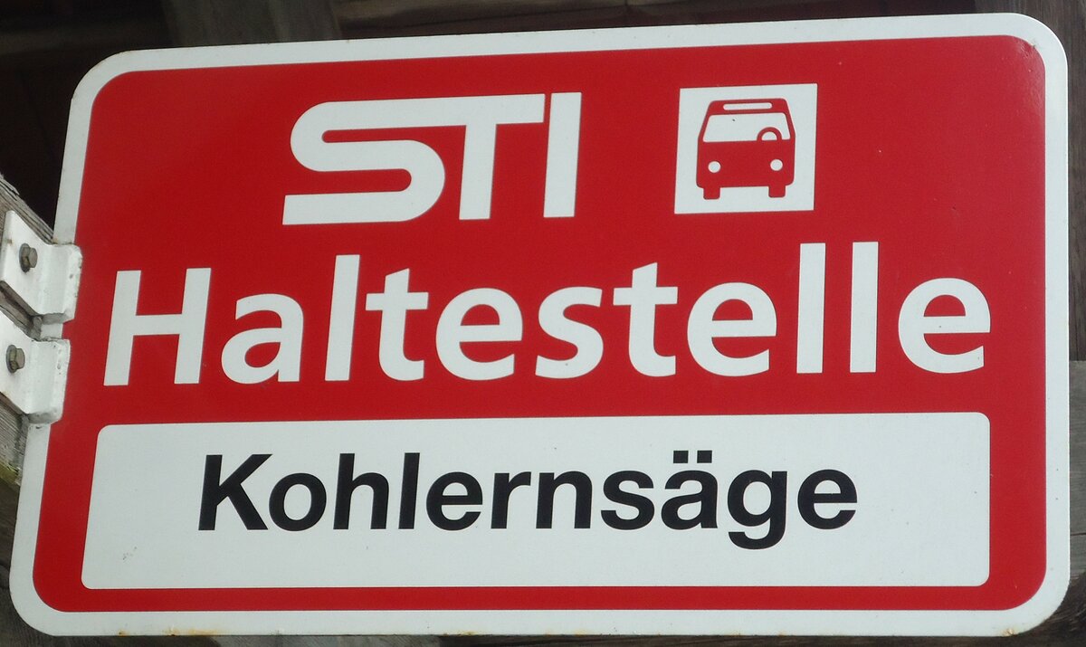 (136'753) - STI-Haltestellenschild - Heiligenschwendi, Kohlerns�ge - am 20. November 2011