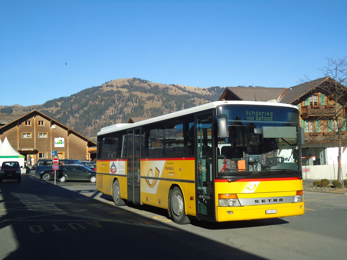 (137'003) - K�bli, Gstaad - BE 235'726 - Setra am 25. November 2011 beim Bahnhof Gstaad