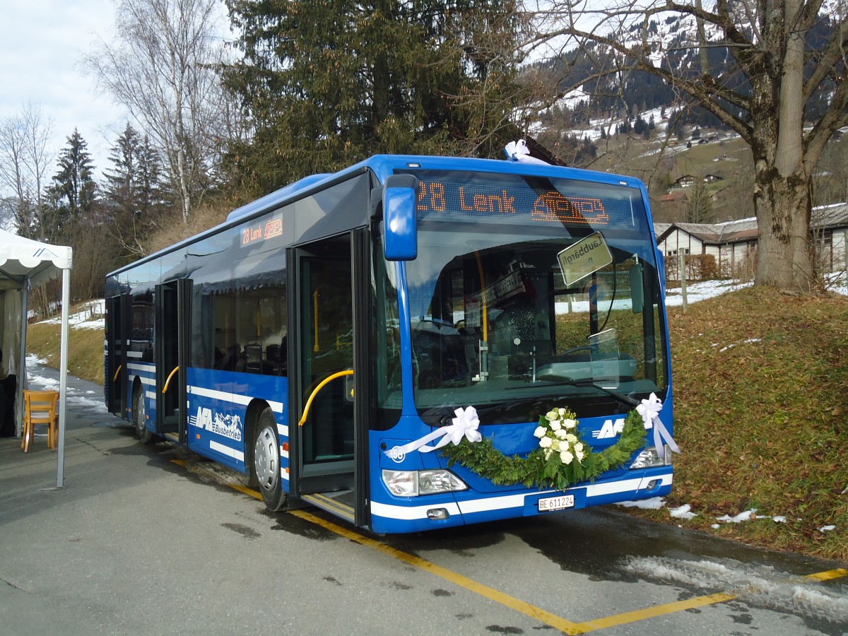 (137'186) - AFA Adelboden - Nr. 58/BE 611'224 - Mercedes am 11. Dezember 2011 beim Bahnhof Lenk