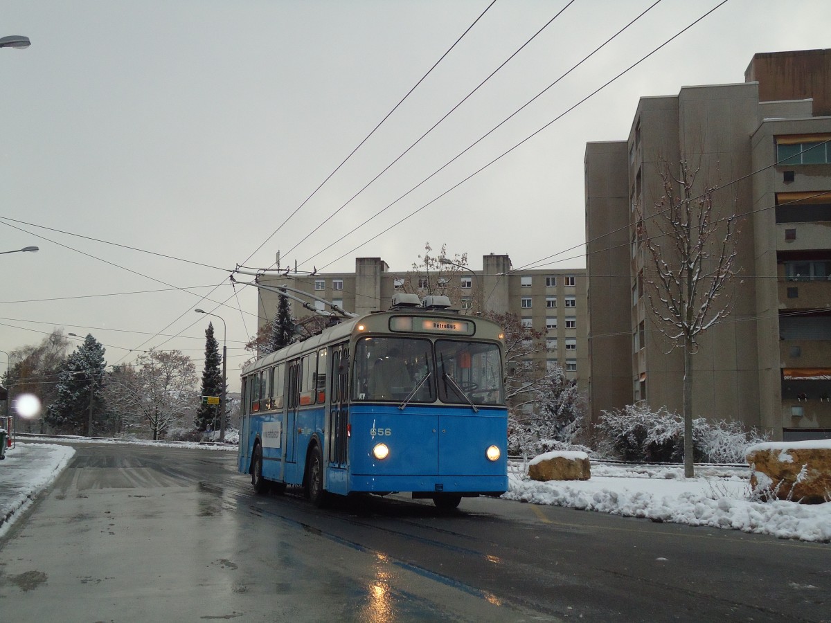 (137'291) - TL Lausanne (R�trobus) - Nr. 656 - FBW/Eggli Trolleybus am 18. Dezember 2011 in Lausanne, Praz-S�chaud