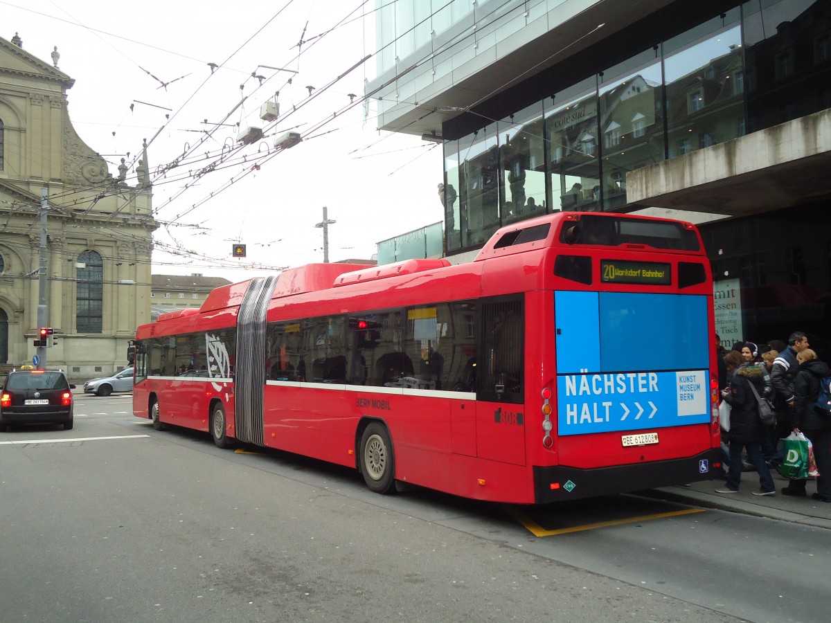 (137'572) - Bernmobil, Bern - Nr. 808/BE 612'808 - Volvo am 9. Januar 2012 beim Bahnhof Bern