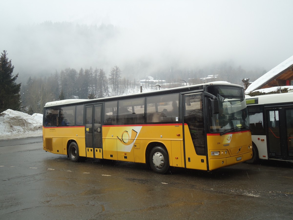 (137'753) - Buchard, Leytron - Nr. 259/VS 346'746 - Volvo (ex CarPostal Ouest; ex P 25'635) am 19. Februar 2012 in Ovronnaz, La Croise