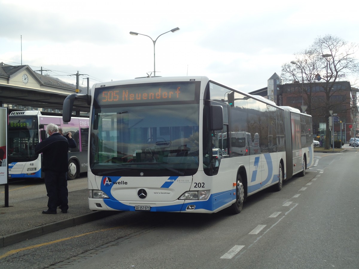 (138'099) - BOGG Wangen b.O. - Nr. 202/SO 157'071 - Mercedes am 6. Mrz 2012 beim Bahnhof Olten