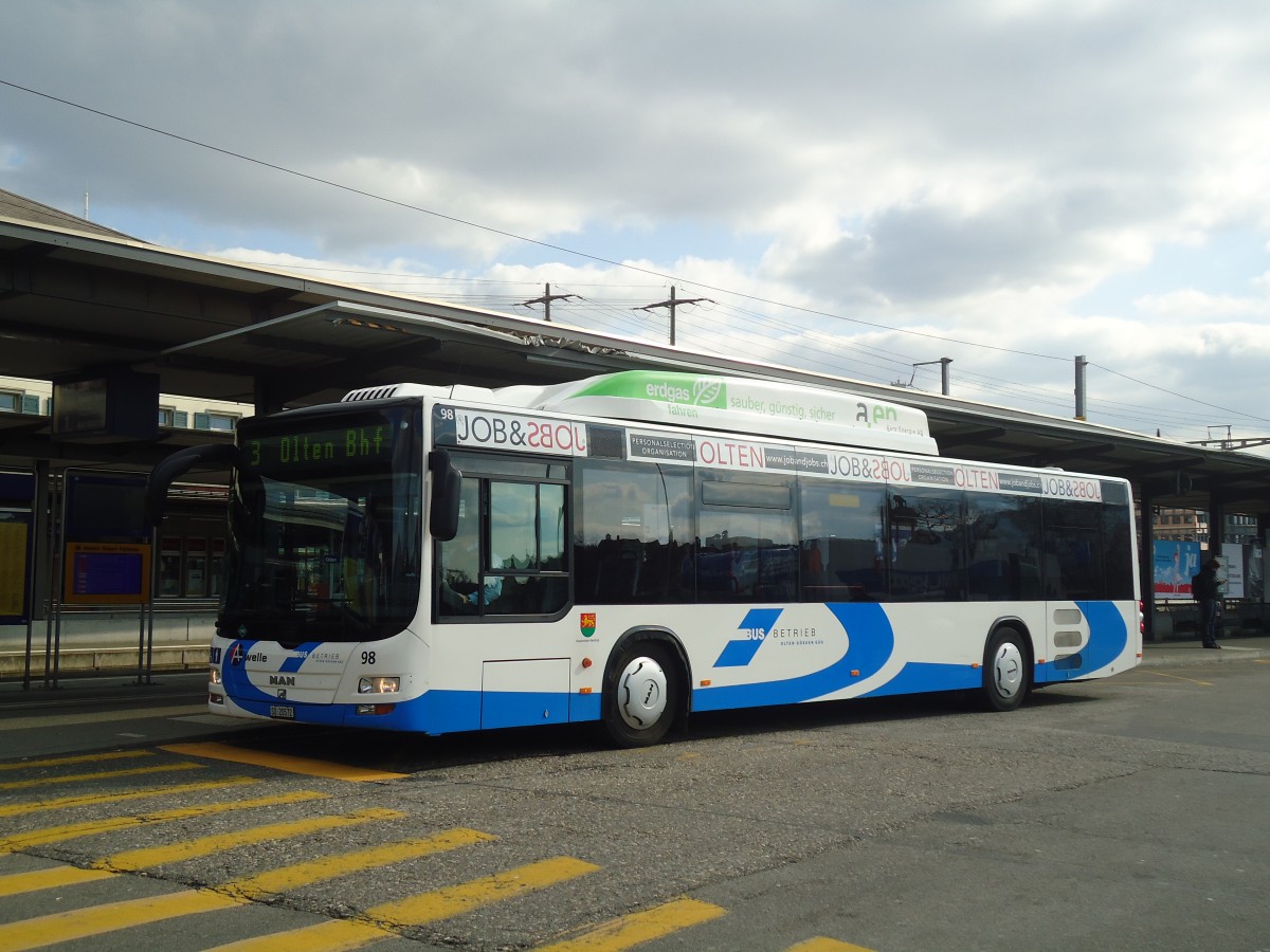 (138'108) - BOGG Wangen b.O. - Nr. 98/SO 20'572 - MAN am 6. M�rz 2012 beim Bahnhof Olten