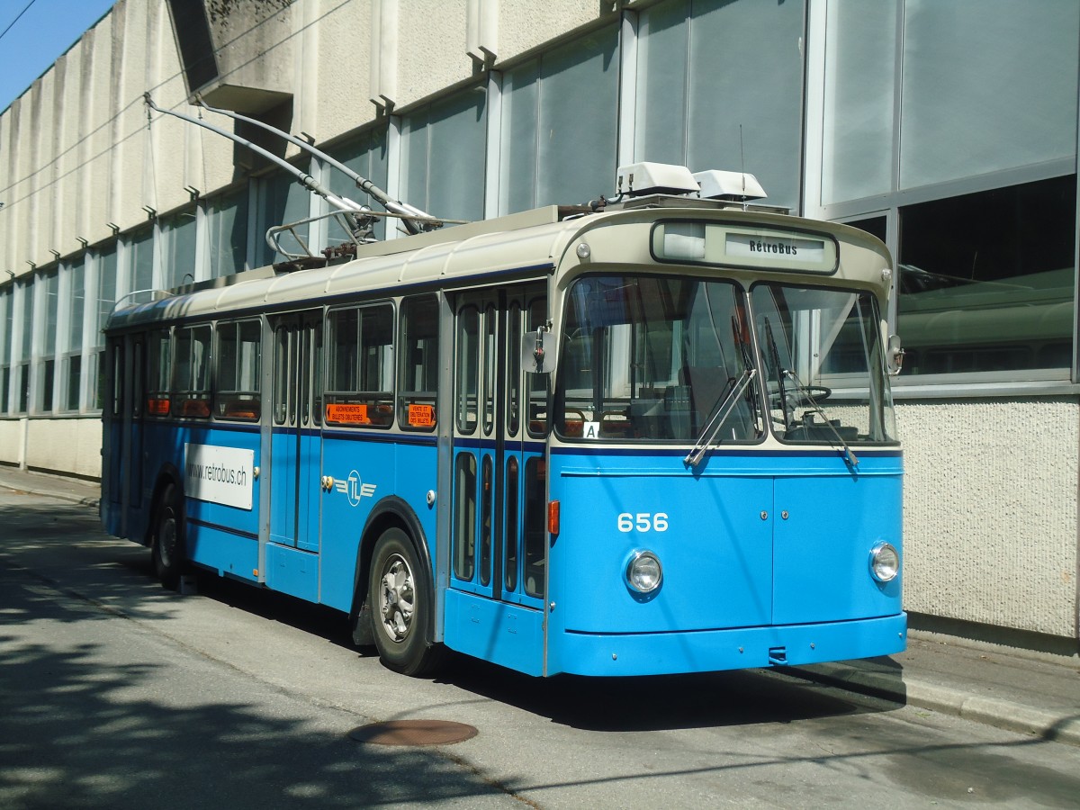 (138'780) - TL Lausanne (R�trobus) - Nr. 656 - FBW/Eggli Trolleybus am 13. Mai 2012 in Lausanne, D�p�t Borde