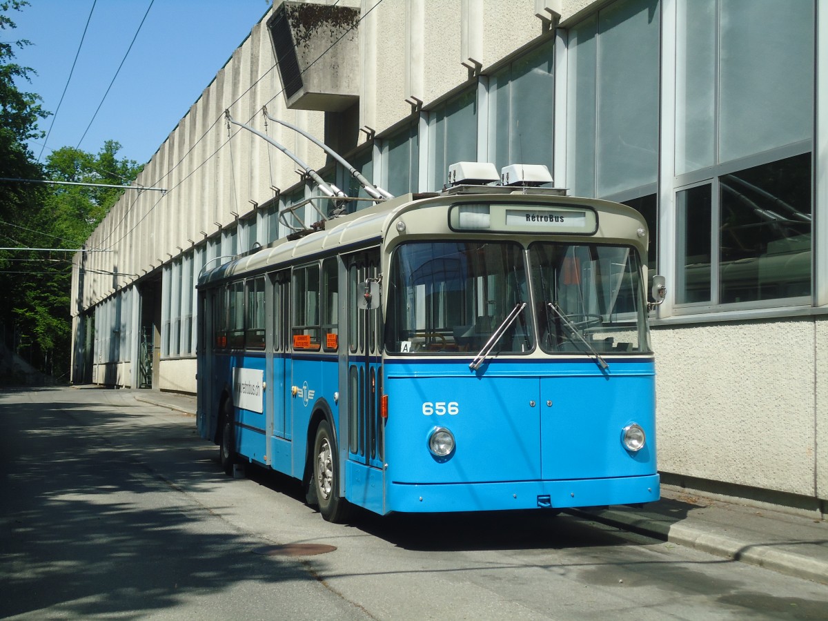 (138'781) - TL Lausanne (R�trobus) - Nr. 656 - FBW/Eggli Trolleybus am 13. Mai 2012 in Lausanne, D�p�t Borde