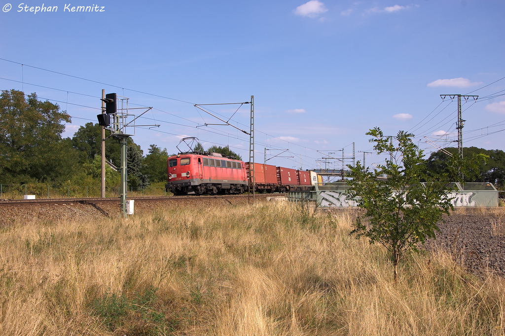 139 285-1 EGP - Eisenbahngesellschaft Potsdam mit einem Containerzug in Stendal(Wahrburg) und fuhr in Richtung Wittenberge weiter. 22.08.2013