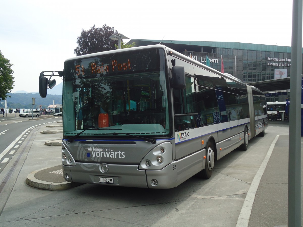 (139'118) - AAGR Rothenburg - Nr. 35/LU 160'096 - Irisbus am 27. Mai 2012 beim Bahnhof Luzern