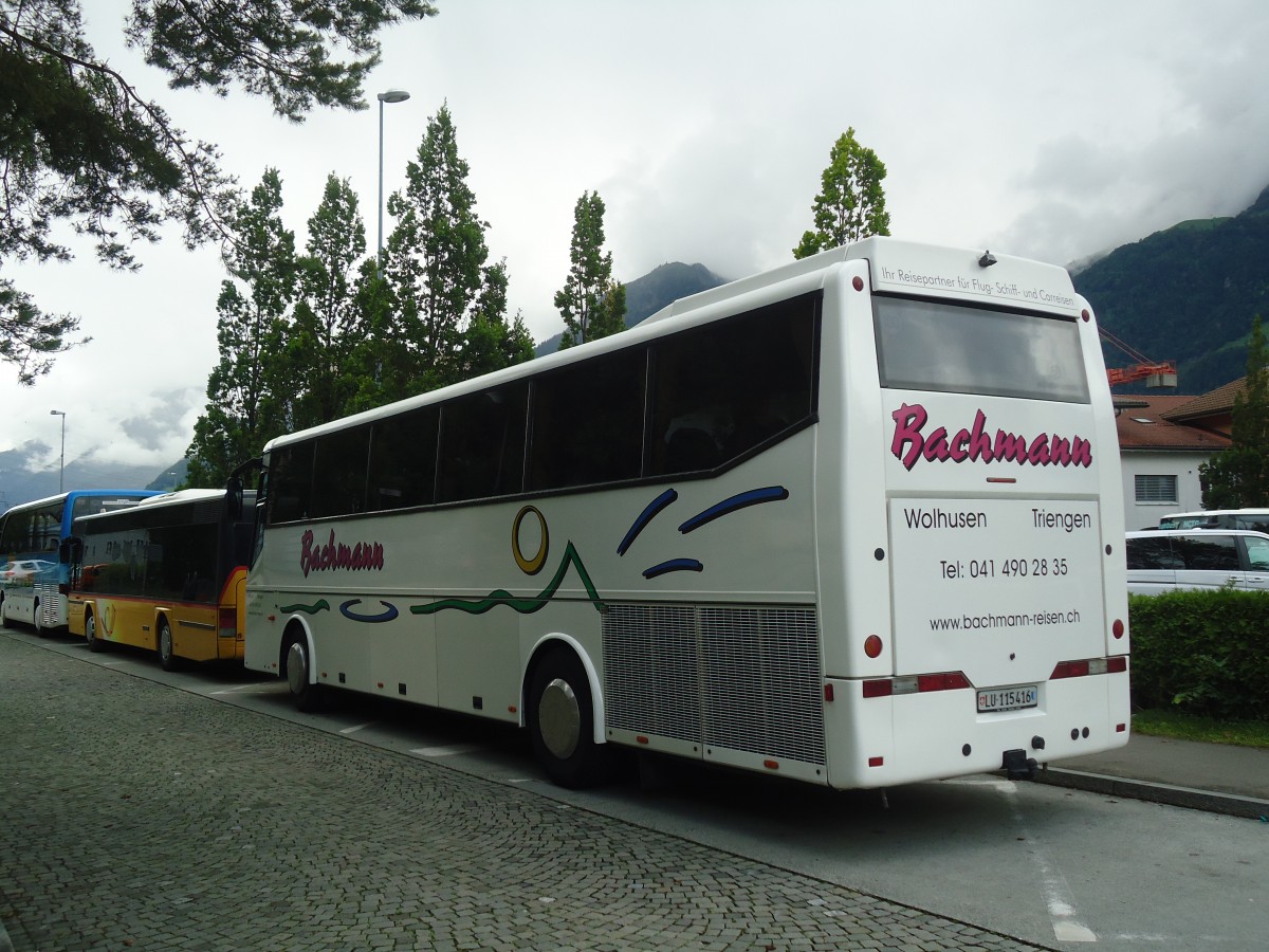 (139'444) - Bachmann, Wolhusen - LU 115'416 - Bova am 11. Juni 2012 beim Bahnhof Flelen