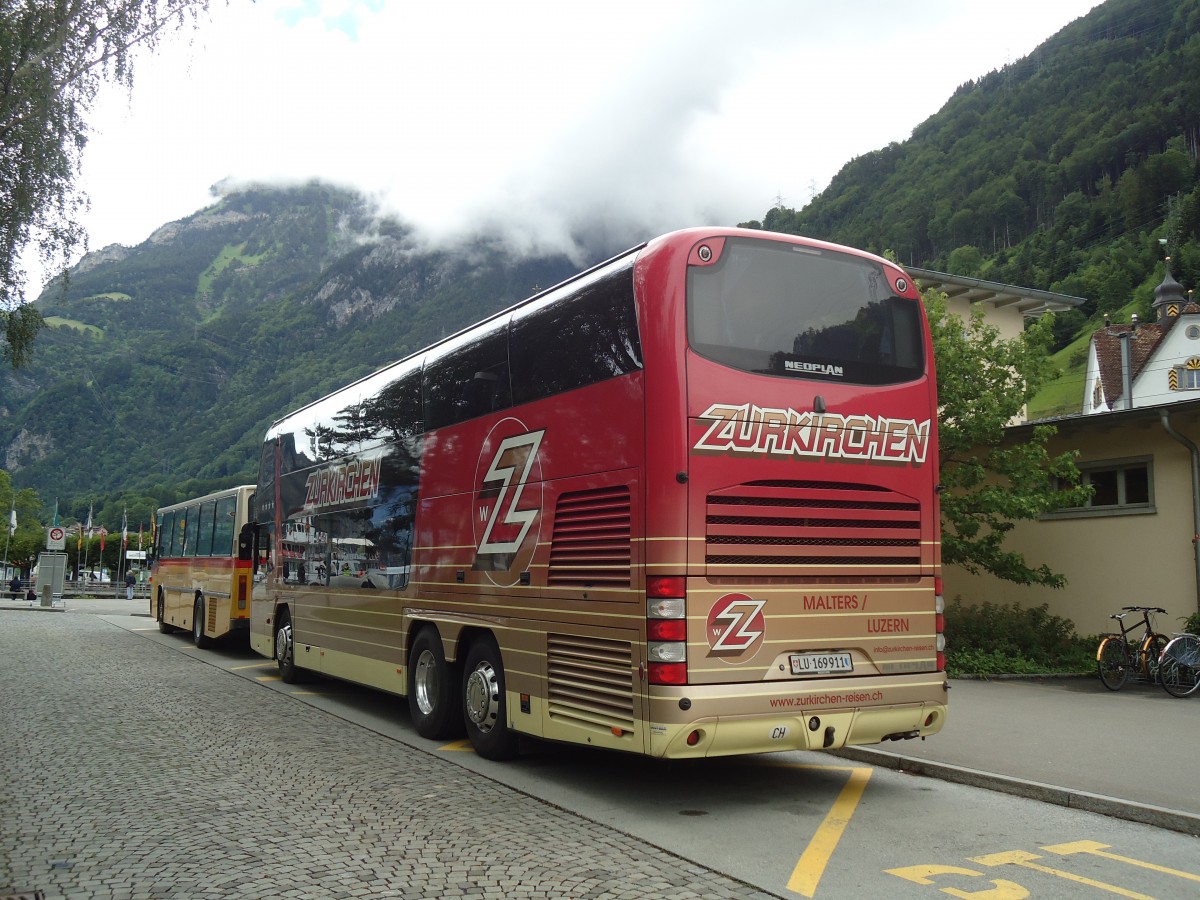 (139'445) - Zurkirchen, Malters - LU 169'911 - Neoplan am 11. Juni 2012 beim Bahnhof Fl�elen