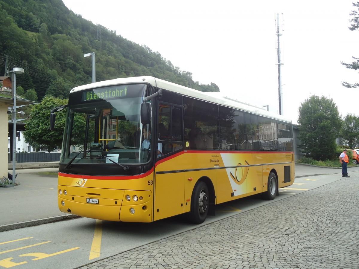 (139'446) - AAGU Altdorf - Nr. 53/UR 9276 - Cacciamali am 11. Juni 2012 beim Bahnhof Fl�elen