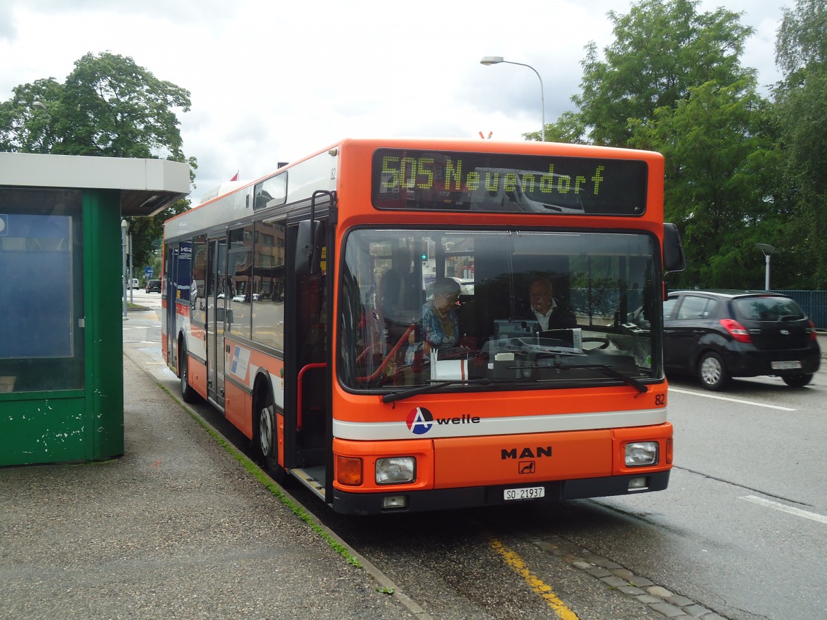 (139'461) - BOGG Wangen b.O. - Nr. 82/SO 21'937 - MAN (ex SOO Olten Nr. 82) am 11. Juni 2012 beim Bahnhof Olten