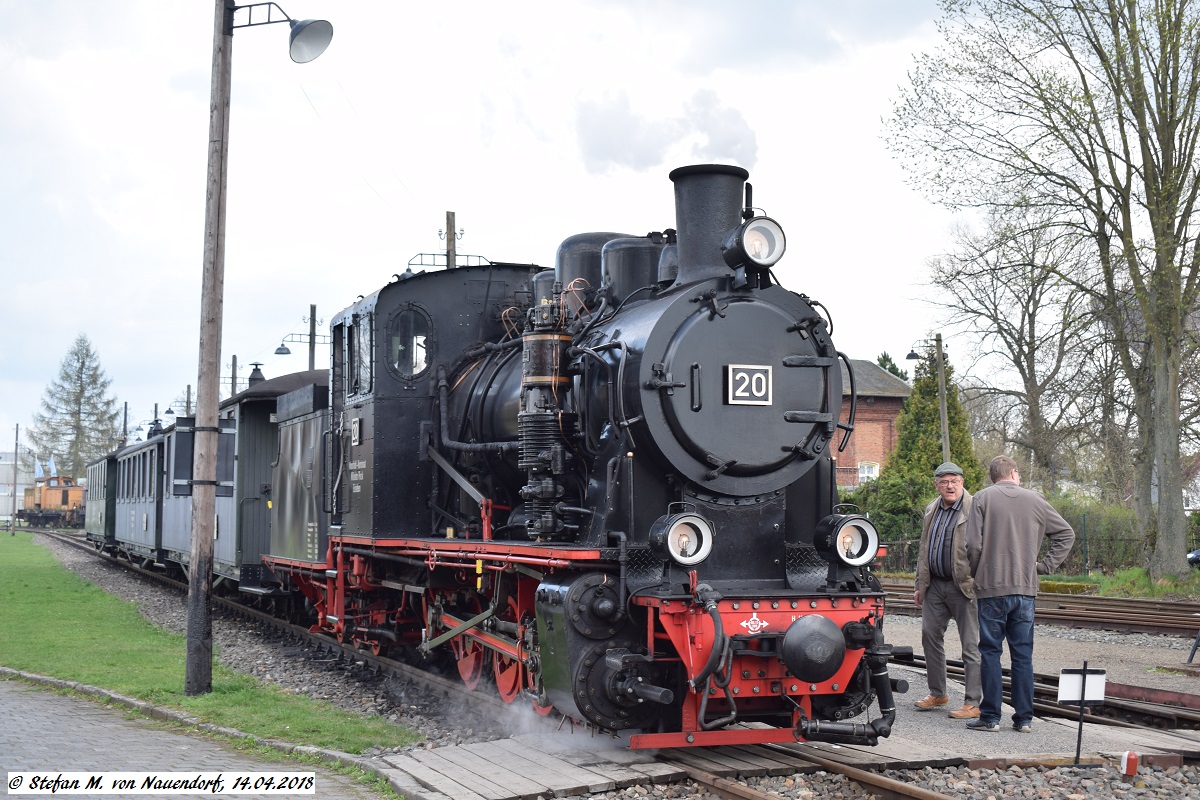 14.04.2018: Ankunft des Amateurlokführerzuges in Benndorf.