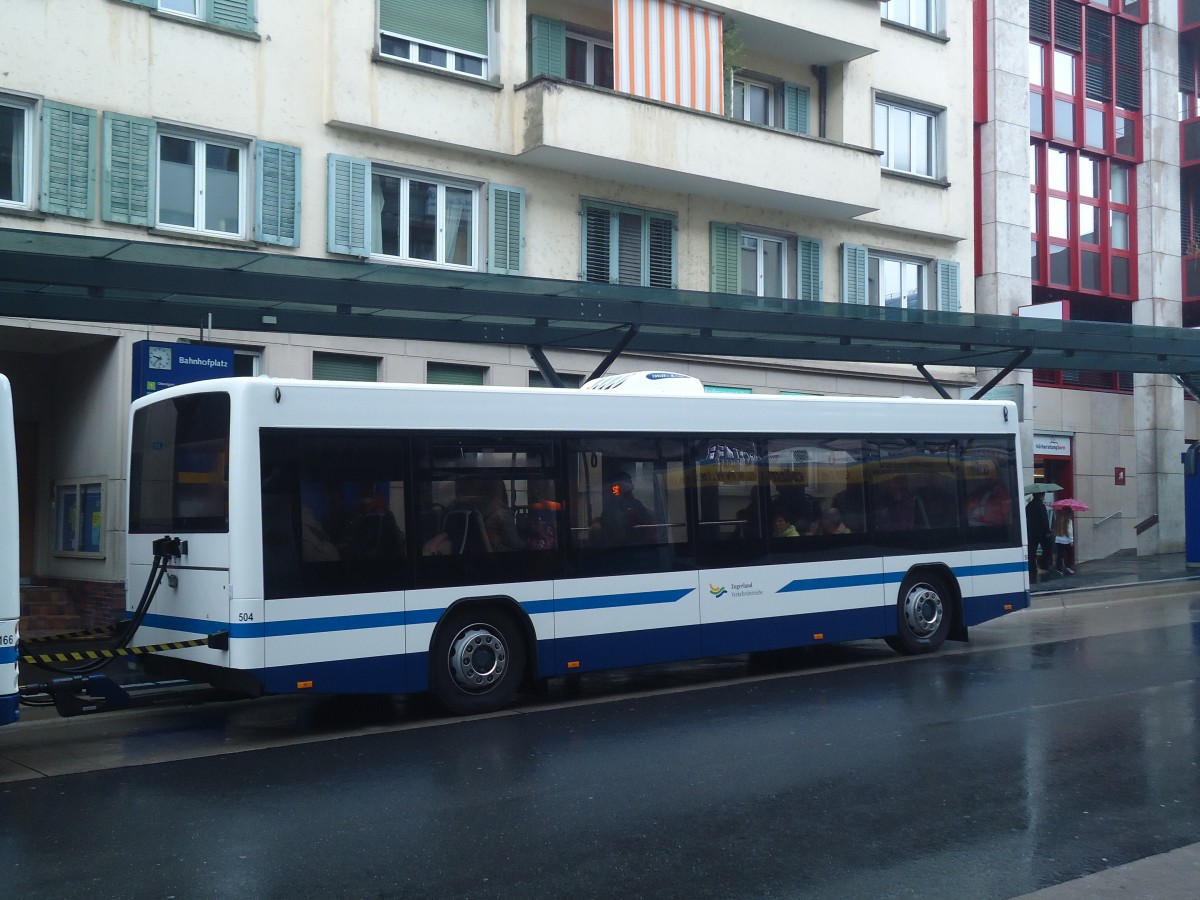 (141'416) - ZVB Zug - Nr. 504/ZG 84'504 - Lanz+Marti/Hess Personenanhnger am 1. September 2012 beim Bahnhof Zug