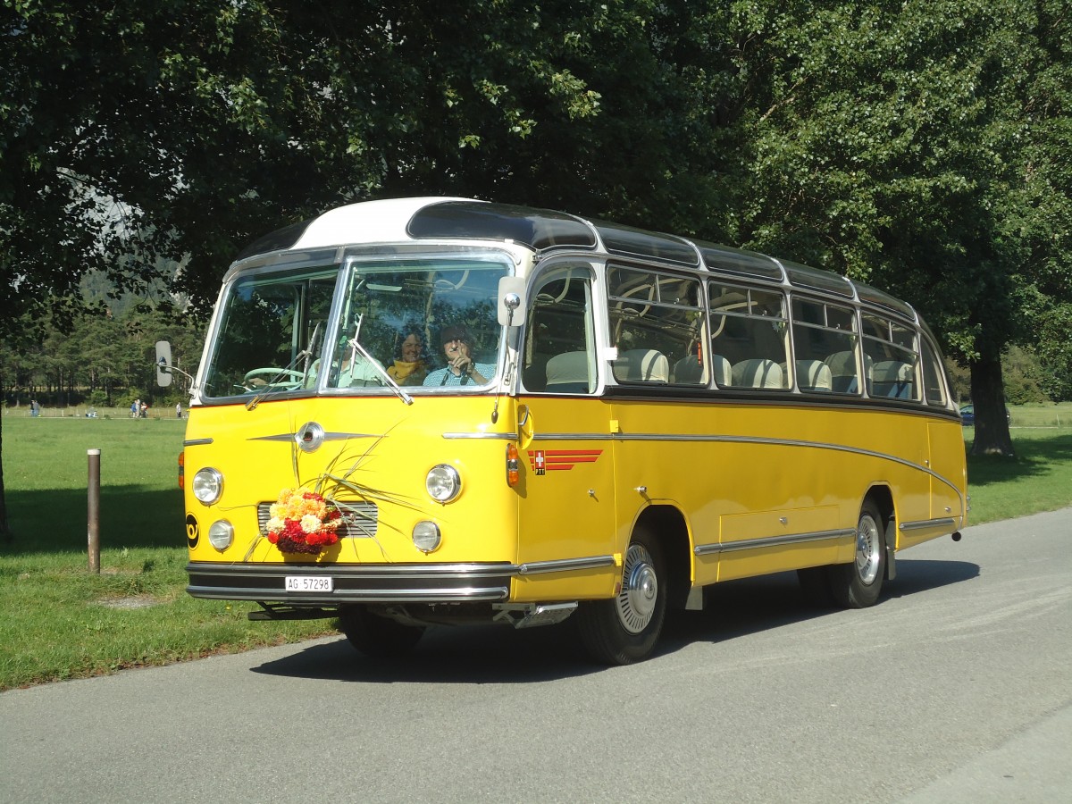 (141'687) - Zimmerli J., Oftringen - AG 57'298 - Berna/T�scher (ex Stutz, Oberlunkhofen; ex Leu, Schongau; ex Wicki, Bremgarten; ex P 22'054; ex P 20'704) am 15. September 2012 in Chur, Waffenplatz