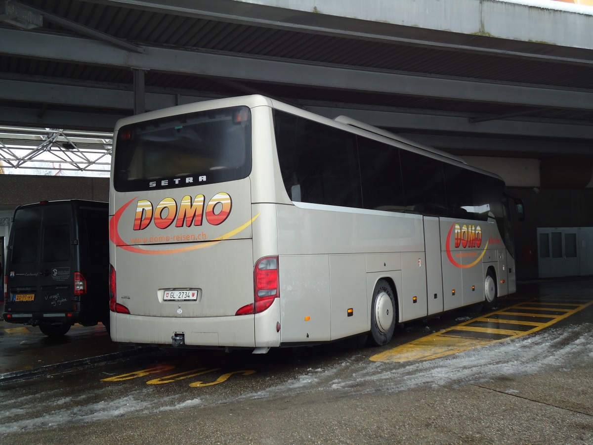 (142'338) - Domo, Glattbrugg - GL 2734 - Setra am 8. Dezember 2012 in Pratteln, Autobahnrastst�tte