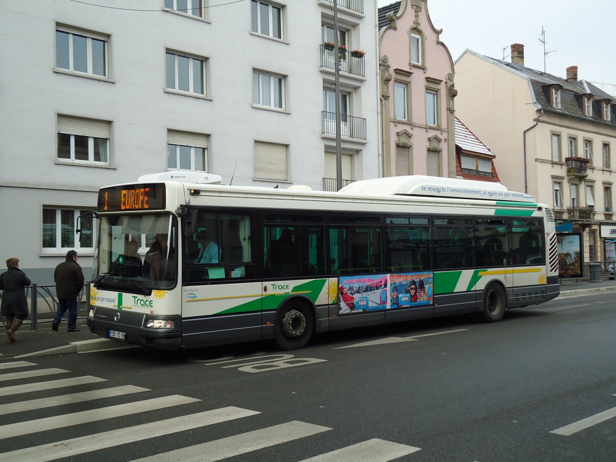 (142'353) - TRACE Colmar - Nr. 163/135 YS 68 - Irisbus am 8. Dezember 2012 in Colmar, Th��tre