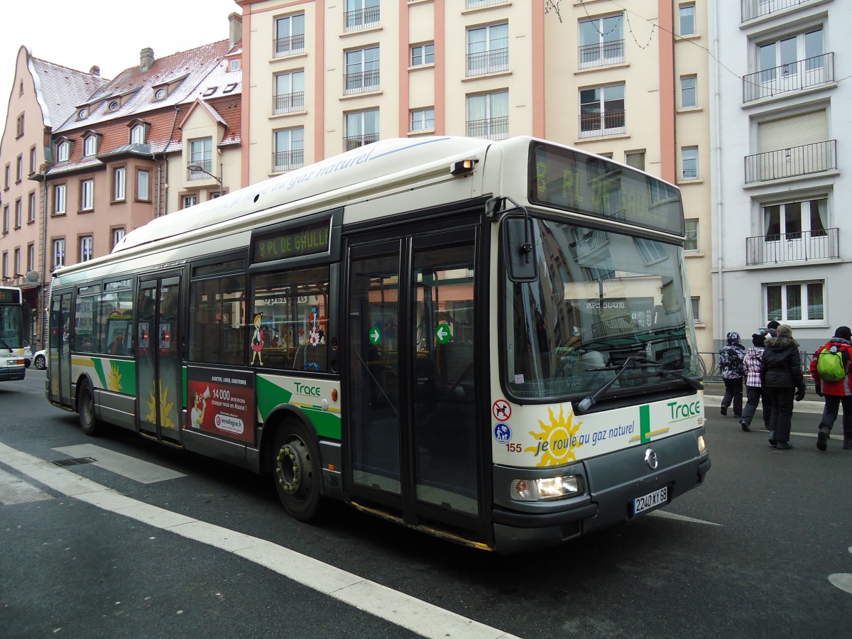 (142'359) - TRACE Colmar - Nr. 155/2240 XY 68 - Irisbus am 8. Dezember 2012 in Colmar, Th��tre
