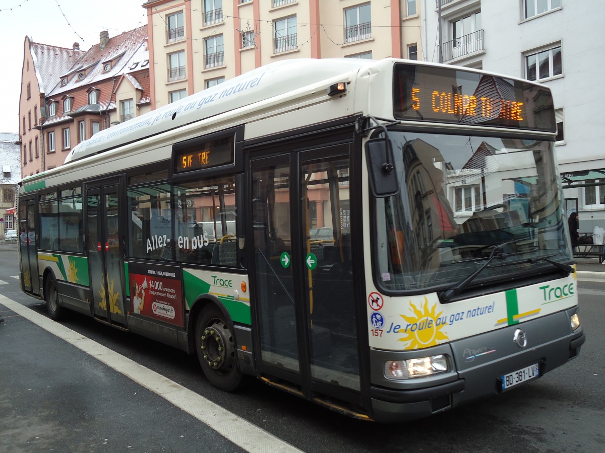 (142'369) - TRACE Colmar - Nr. 157/BD 381 LV - Irisbus am 8. Dezember 2012 in Colmar, Th��tre