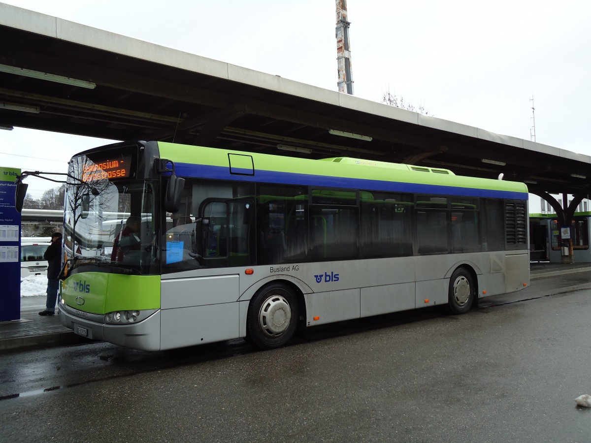 (142'478) - Busland, Burgdorf - Nr. 16/BE 619'158 - Solaris am 10. Dezember 2012 beim Bahnhof Burgdorf