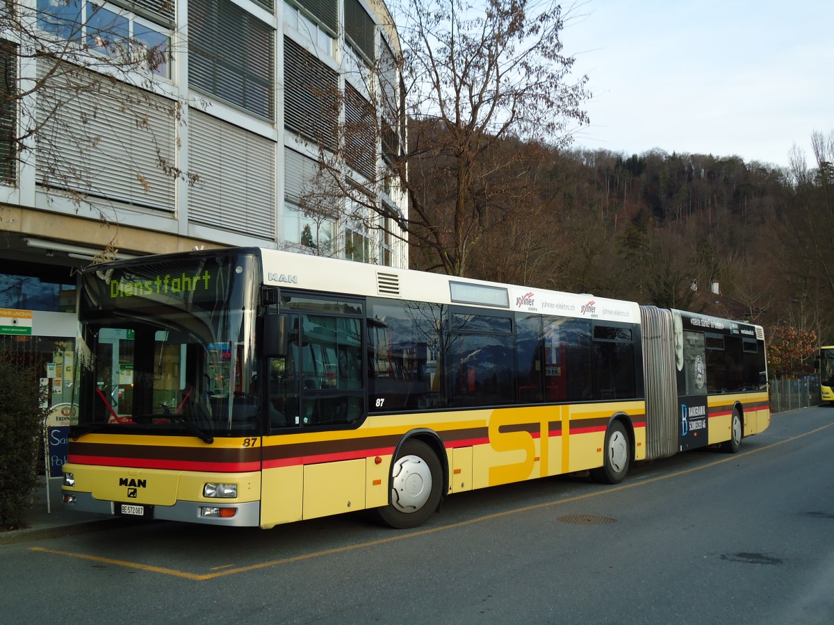 (142'857) - STI Thun - Nr. 87/BE 572'087 - MAN am 31. Dezember 2012 bei der Schiffl�ndte Thun
