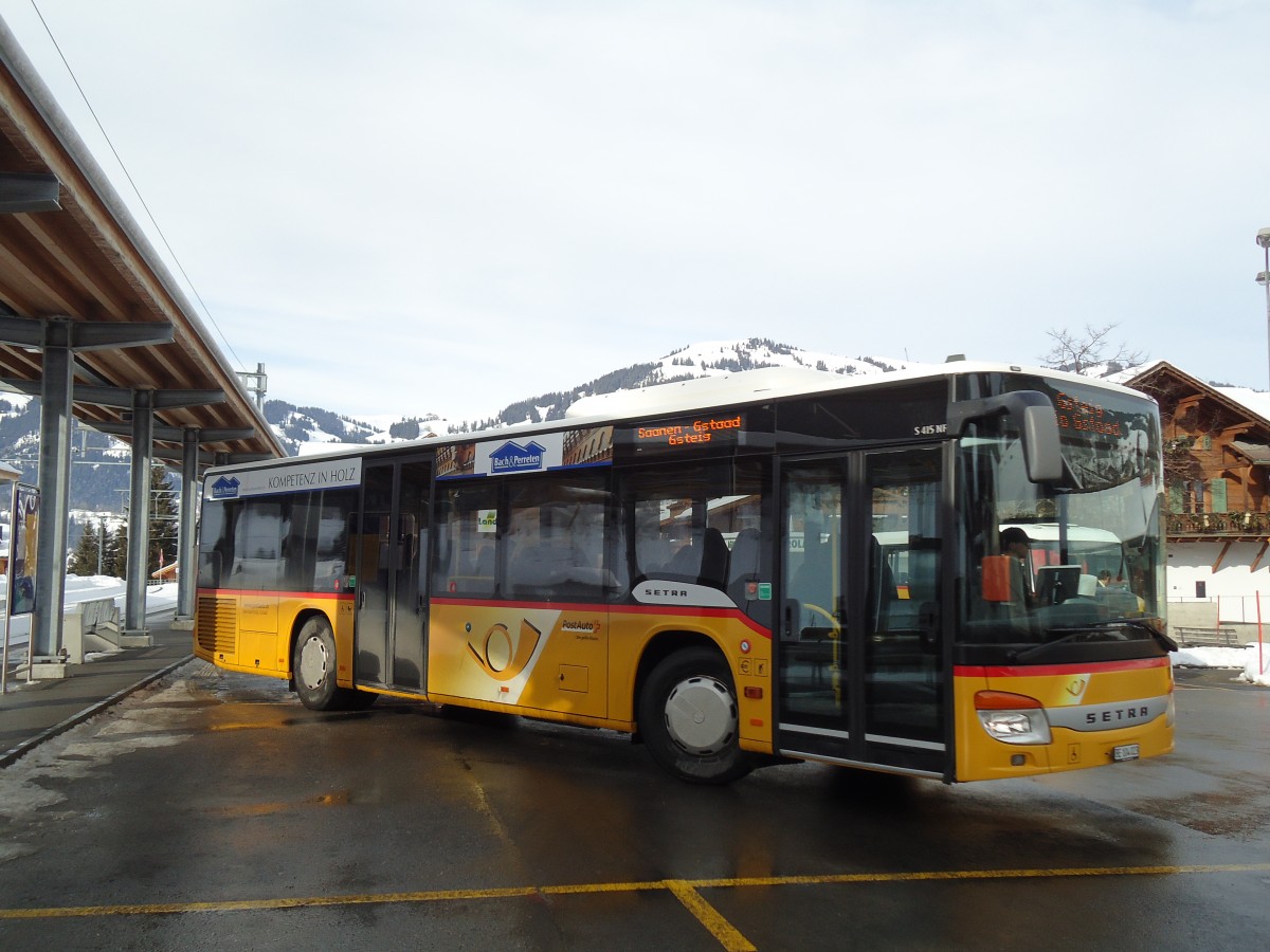 (143'067) - K�bli, Gstaad - Nr. 1/BE 104'023 - Setra am 20. Januar 2013 beim Bahnhof Gstaad
