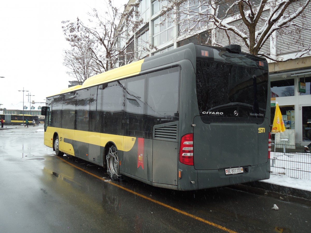 (143'179) - STI Thun - Nr. 155/BE 801'155 - Mercedes am 7. Februar 2013 bei der Schifflndte Thun