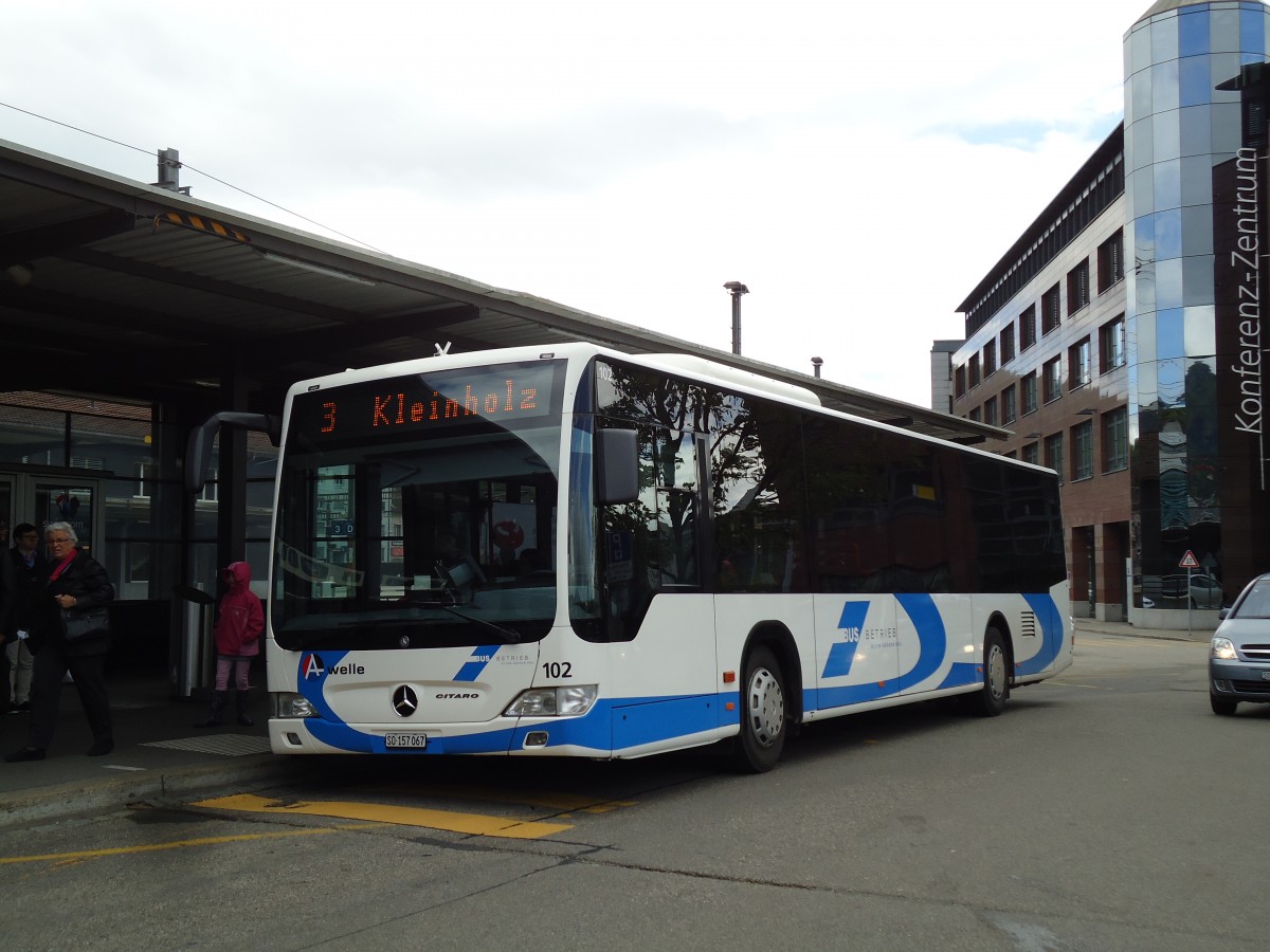 (144'184) - BOGG Wangen b.O. - Nr. 102/SO 157'067 - Mercedes am 12. Mai 2013 beim Bahnhof Olten