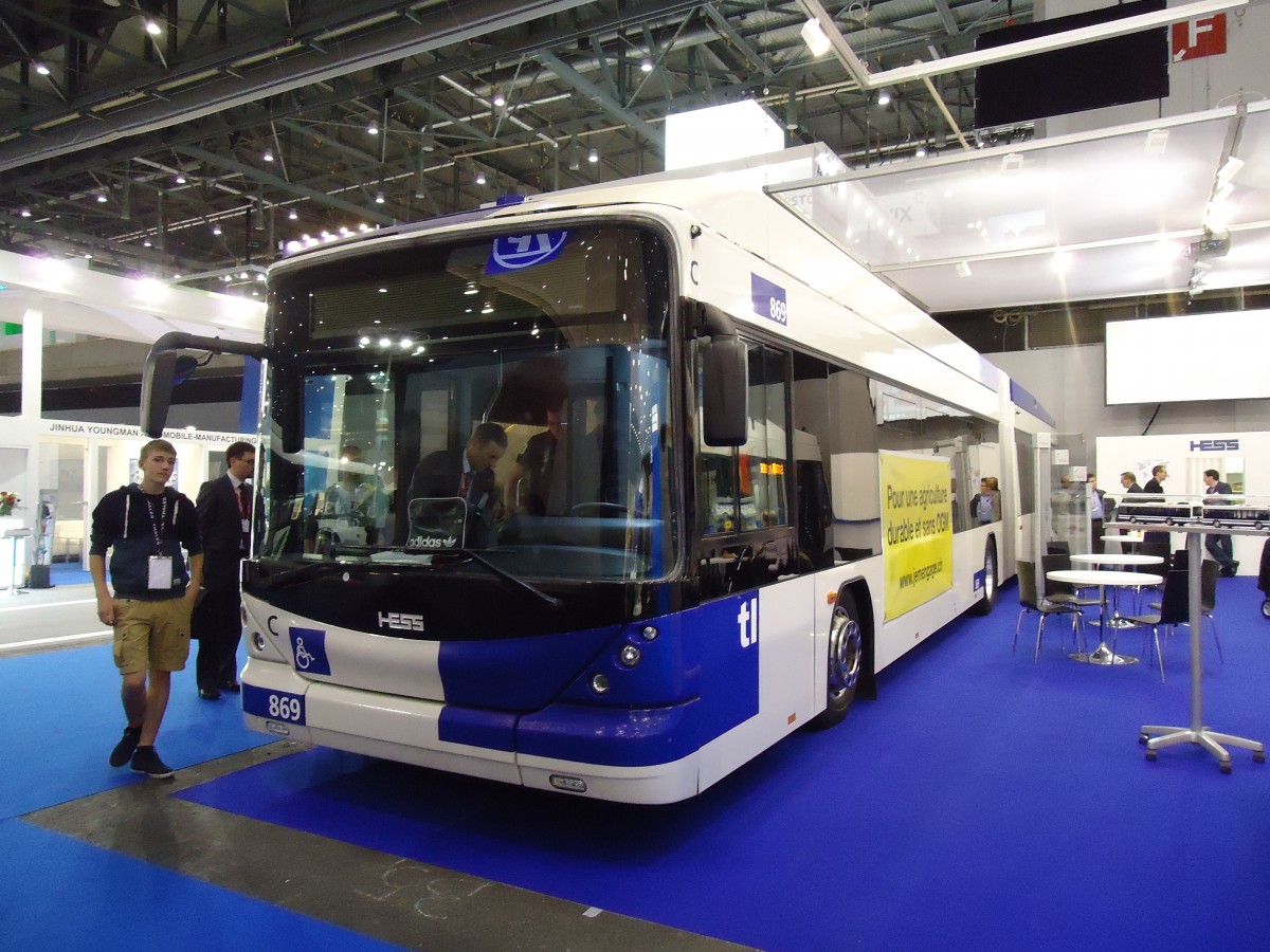 (144'641) - TL Lausanne - Nr. 869 - Hess/Hess Gelenktrolleybus am 27. Mai 2013 in Gen�ve, UITP
